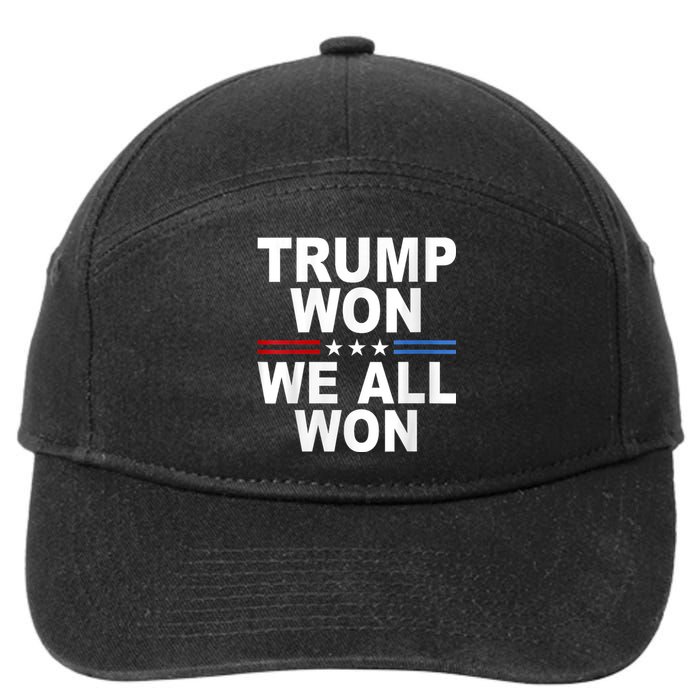 Trump Won We All Won 2024 Usa Flag Trump Won 7-Panel Snapback Hat