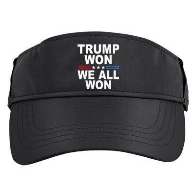 Trump Won We All Won 2024 Usa Flag Trump Won Adult Drive Performance Visor