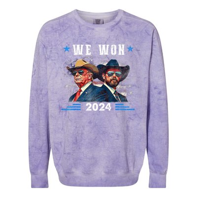 Trump We Won Wins Inauguration 47 Us President 2025 Election Colorblast Crewneck Sweatshirt