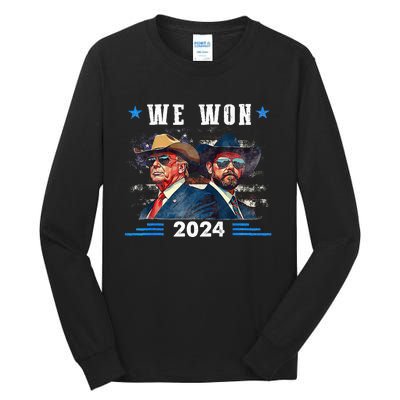 Trump We Won Wins Inauguration 47 Us President 2025 Election Tall Long Sleeve T-Shirt