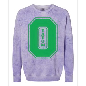 Tatum Who Wears Number 0 Green Is Incredibly Brilliant Colorblast Crewneck Sweatshirt