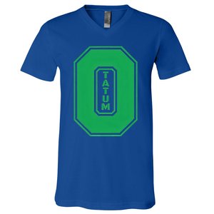 Tatum Who Wears Number 0 Green Is Incredibly Brilliant V-Neck T-Shirt