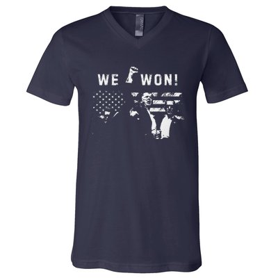 Trump We Won Wins Inauguration 47 Us President 2025 Election V-Neck T-Shirt