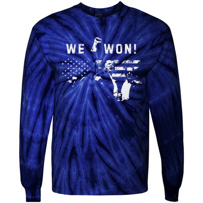 Trump We Won Wins Inauguration 47 Us President 2025 Election Tie-Dye Long Sleeve Shirt