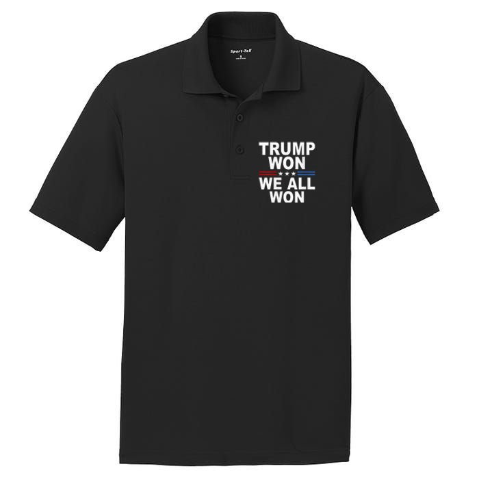 Trump Won We All Won 2024 Usa Flag Trump Won PosiCharge RacerMesh Polo