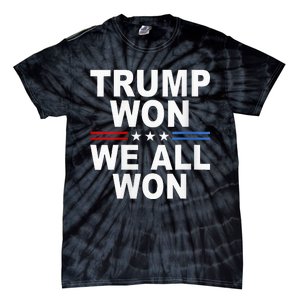 Trump Won We All Won 2024 Usa Flag Trump Won Tie-Dye T-Shirt