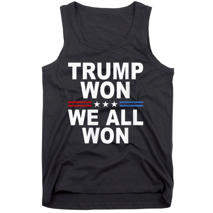 Trump Won We All Won 2024 Usa Flag Trump Won Tank Top