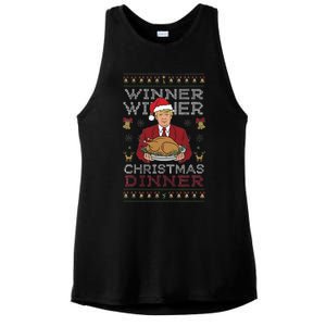 Trump Winner Winner Christmas Dinner Funny Ugly Sweater Ladies PosiCharge Tri-Blend Wicking Tank