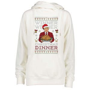 Trump Winner Winner Christmas Dinner Funny Ugly Sweater Womens Funnel Neck Pullover Hood