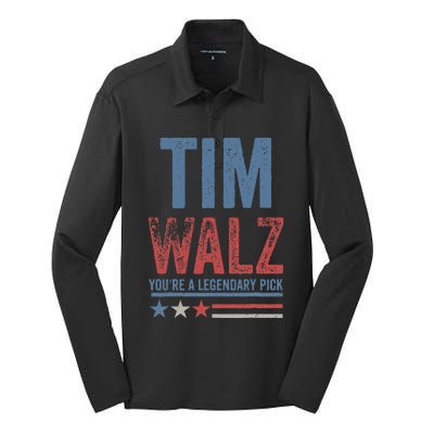 Tim Walz You’Re A Legendary Pick Silk Touch Performance Long Sleeve Polo