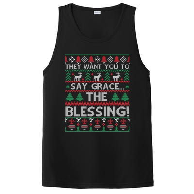 They Want You To Say Grace The Blessing Ugly Christmas PosiCharge Competitor Tank