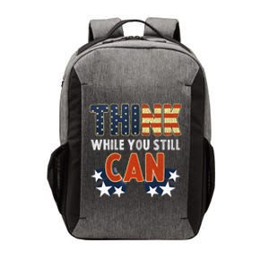 Think While You Still Can American Flag Vector Backpack