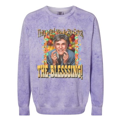 They Want You To Say Grace The Blessing Christmas Colorblast Crewneck Sweatshirt