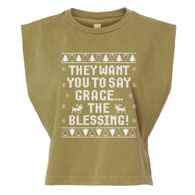 They Want You To Say Grace The Blessing Garment-Dyed Women's Muscle Tee