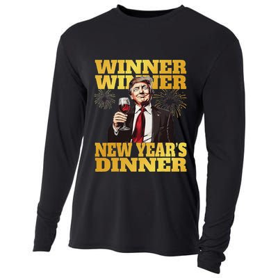 Trump Winner YearS Dinner Trump Drinking Wine Cooling Performance Long Sleeve Crew