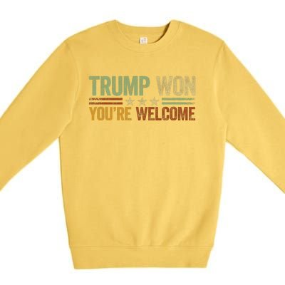 Trump Won YouRe Welcome Premium Crewneck Sweatshirt