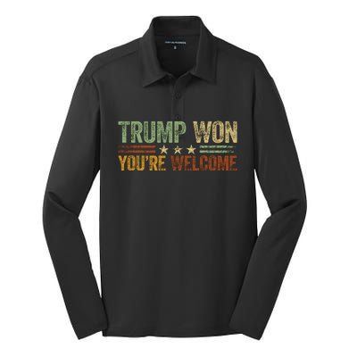 Trump Won YouRe Welcome Silk Touch Performance Long Sleeve Polo