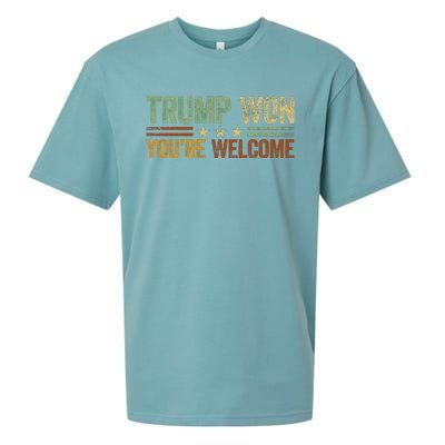 Trump Won YouRe Welcome Sueded Cloud Jersey T-Shirt