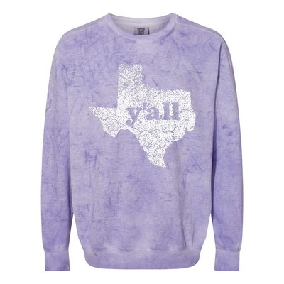 Texas Women Yall Texas State Map Vintage Yall Colorblast Crewneck Sweatshirt