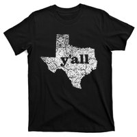 Texas Women Yall Texas State Map Vintage Yall T-Shirt