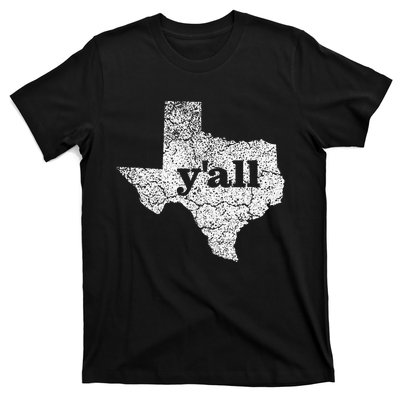 Texas Women Yall Texas State Map Vintage Yall T-Shirt