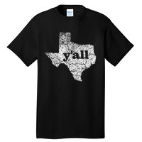 Texas Women Yall Texas State Map Vintage Yall Tall T-Shirt