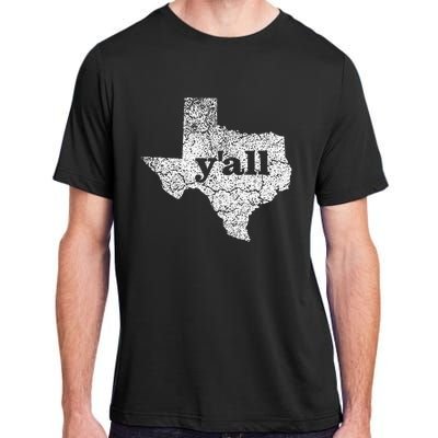 Texas Women Yall Texas State Map Vintage Yall Adult ChromaSoft Performance T-Shirt