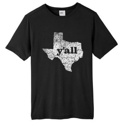 Texas Women Yall Texas State Map Vintage Yall Tall Fusion ChromaSoft Performance T-Shirt