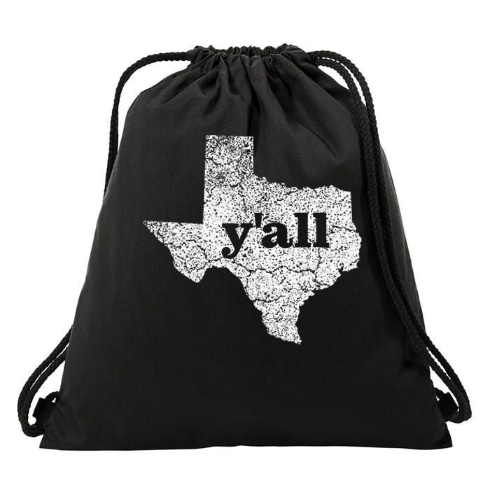 Texas Women Yall Texas State Map Vintage Yall Drawstring Bag