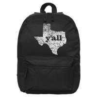 Texas Women Yall Texas State Map Vintage Yall 16 in Basic Backpack