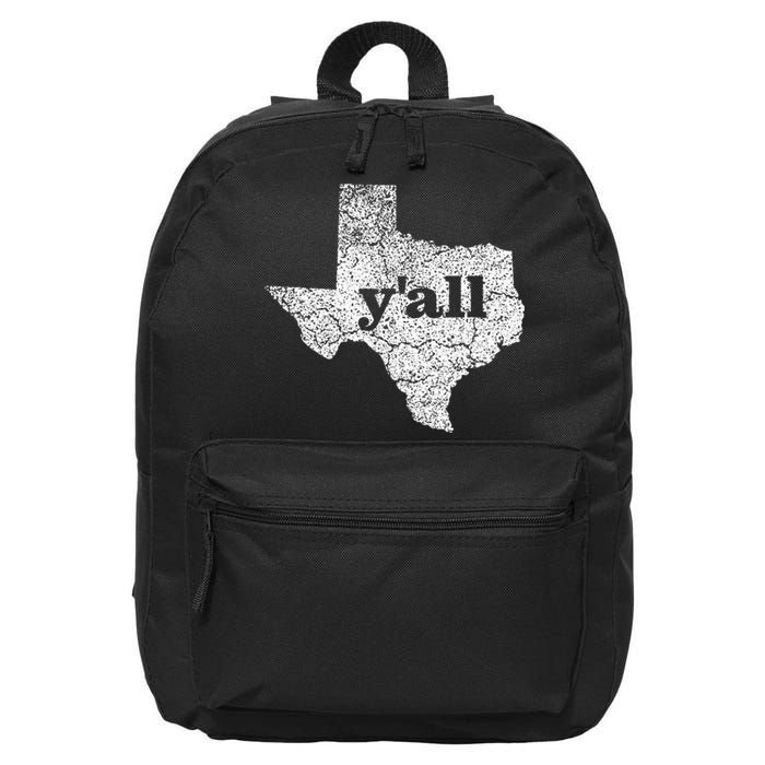 Texas Women Yall Texas State Map Vintage Yall 16 in Basic Backpack