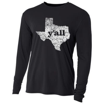 Texas Women Yall Texas State Map Vintage Yall Cooling Performance Long Sleeve Crew