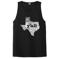 Texas Women Yall Texas State Map Vintage Yall PosiCharge Competitor Tank