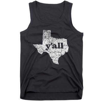 Texas Women Yall Texas State Map Vintage Yall Tank Top