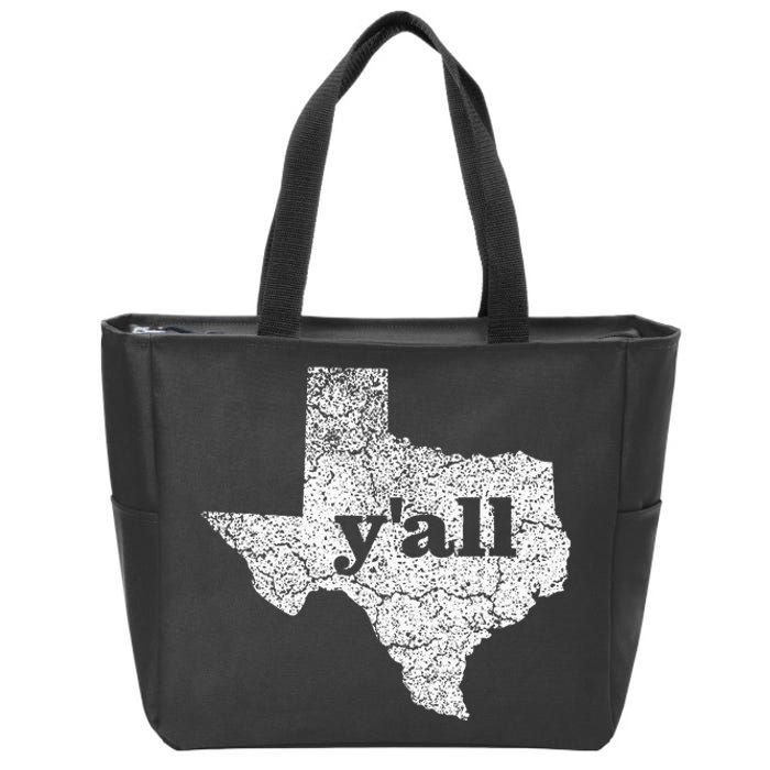 Texas Women Yall Texas State Map Vintage Yall Zip Tote Bag