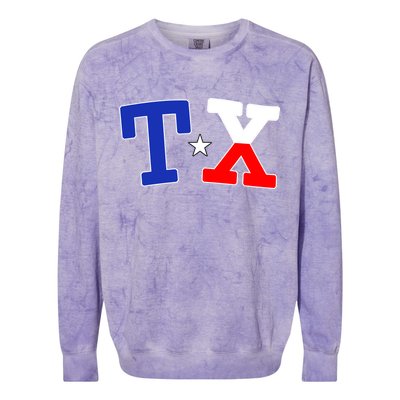 TX Logo Texas State Colorblast Crewneck Sweatshirt