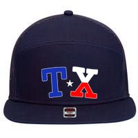 TX Logo Texas State 7 Panel Mesh Trucker Snapback Hat