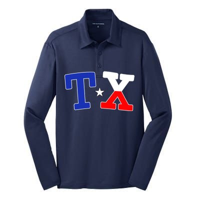 TX Logo Texas State Silk Touch Performance Long Sleeve Polo