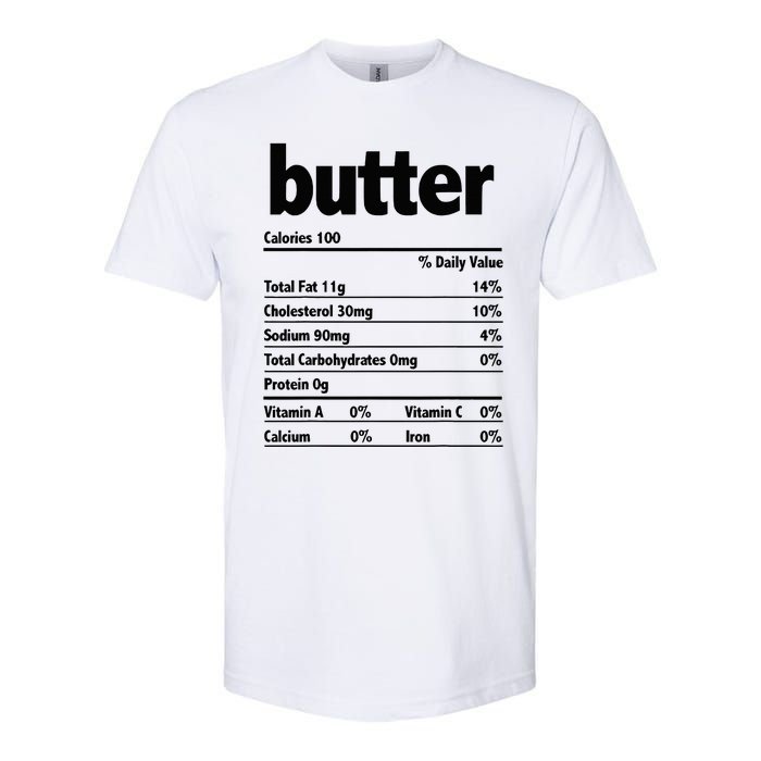 Thanksgiving Xmas Costume Nutrition Facts Butter Softstyle CVC T-Shirt