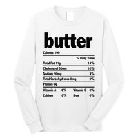 Thanksgiving Xmas Costume Nutrition Facts Butter Long Sleeve Shirt