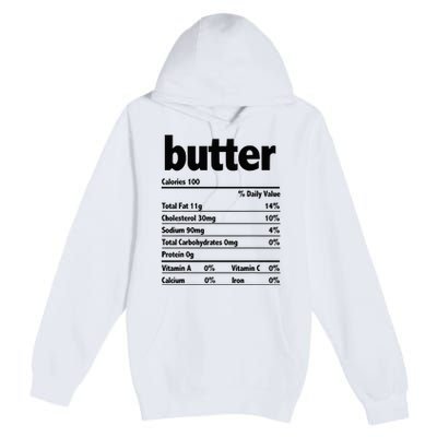 Thanksgiving Xmas Costume Nutrition Facts Butter Premium Pullover Hoodie