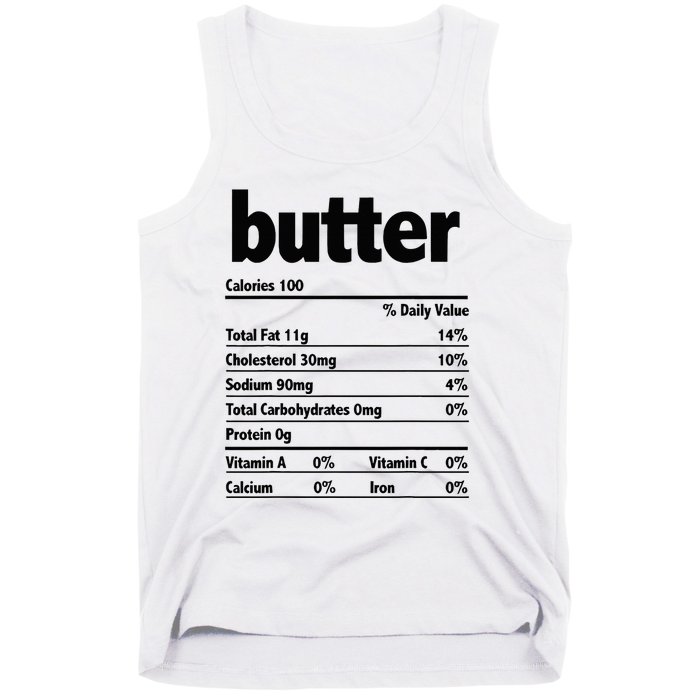 Thanksgiving Xmas Costume Nutrition Facts Butter Tank Top