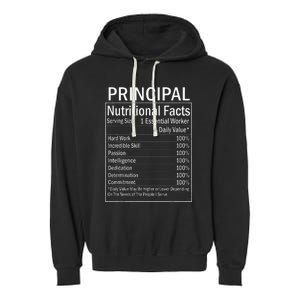 Thanksgiving Xmas Funny Principal Nutritional Facts Labels Garment-Dyed Fleece Hoodie