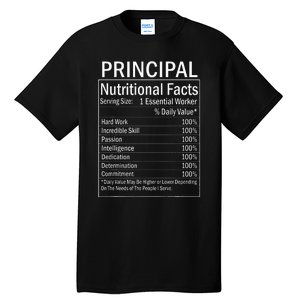 Thanksgiving Xmas Funny Principal Nutritional Facts Labels Tall T-Shirt