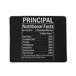 Thanksgiving Xmas Funny Principal Nutritional Facts Labels Mousepad