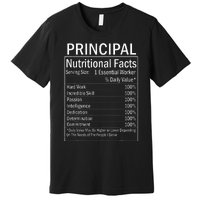 Thanksgiving Xmas Funny Principal Nutritional Facts Labels Premium T-Shirt