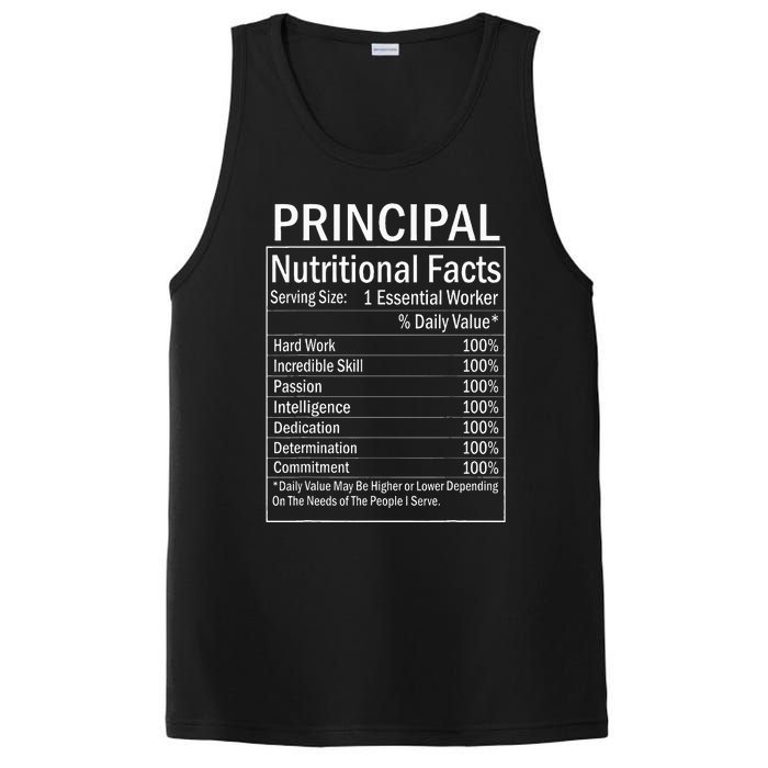 Thanksgiving Xmas Funny Principal Nutritional Facts Labels PosiCharge Competitor Tank