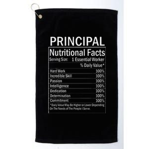 Thanksgiving Xmas Funny Principal Nutritional Facts Labels Platinum Collection Golf Towel