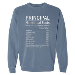 Thanksgiving Xmas Funny Principal Nutritional Facts Labels Garment-Dyed Sweatshirt