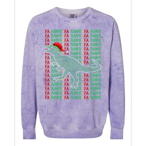 Trex Xmas Gift Fa Ra Rawr Dinosaur Ugly Christmas Sweater Gift Colorblast Crewneck Sweatshirt